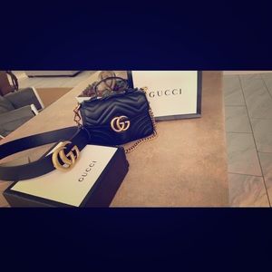 Gucci handbag and belt